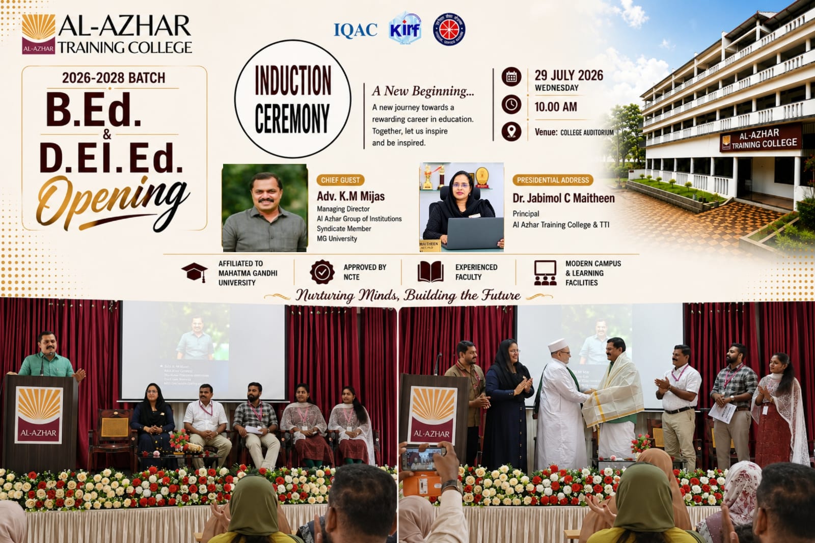 “ENLIGHT” INDUCTION CEREMONY FOR 2026–2028 B.Ed. & D.El.Ed. BATCH @ AL-AZHAR TRAINING COLLEGE
